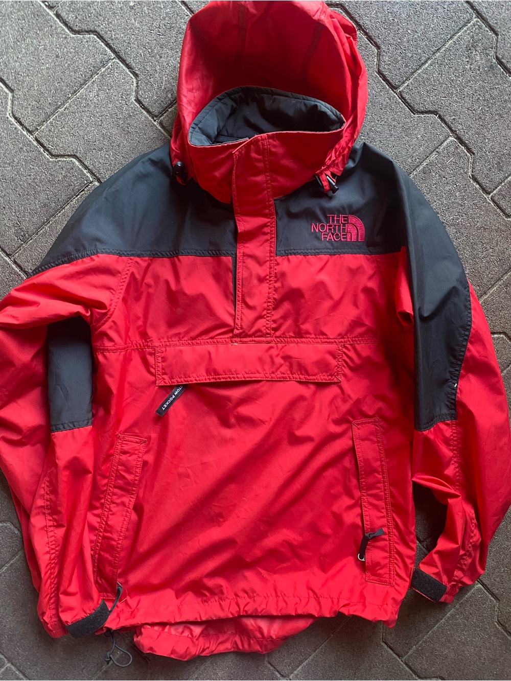 The North Face Red and Black Pullover Jacket with Hood